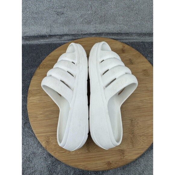 UGG Shoes Girls Size 7 White Sport Yeah Slide Sandals Platform Foam - Picture 6 of 9